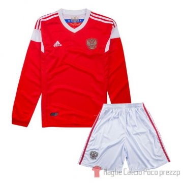 Maglia Russia Home Bambino Manica Lunga 2018