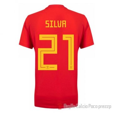 Maglia Spagna Giocatore Silva Home 2018 Maglia Spagna Giocatore Silva Home 2018