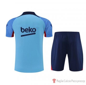 Tuta Da Track Barcellona Manica Corta 22-23 Blu - Pantalon Corto