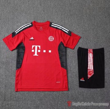 Tuta Da Track Bayern Munich Manica Corta 2022-23 Rosso - Pantalon Corto