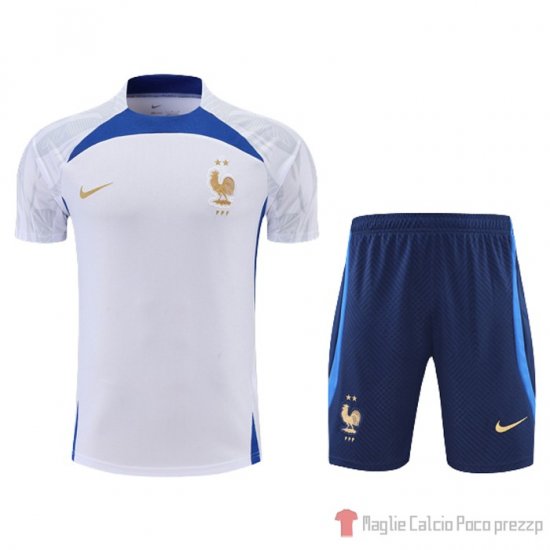 Tuta Da Track Francia Manica Corta 2022-23 Bianco - Pantalon Corto - Clicca l'immagine per chiudere