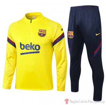 Tuta da Track Felpa Barcellona Bambino 2020/2021 Giallo Tuta da Track Felpa Barcellona Bambino 2020/2021 Giallo