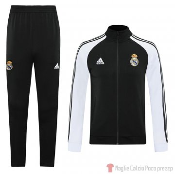 Tuta da Track Giacca Real Madrid 2020/2021 Nero e Bianco Tuta da Track Giacca Real Madrid 2020/2021 Nero e Bianco