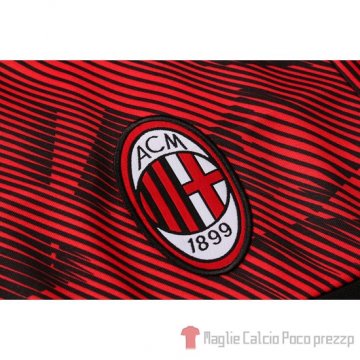 Tuta da Track Milan Manica Corta 2019/2020 Rosso e Nero