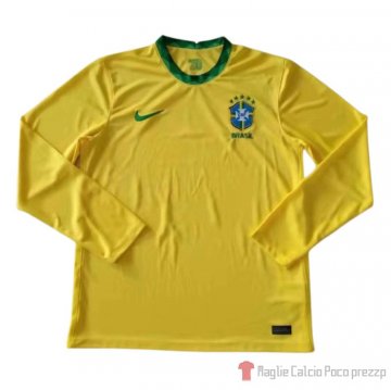 Maglia Brasile Home Manica Lunga 20-21 Maglia Brasile Home Manica Lunga 20-21