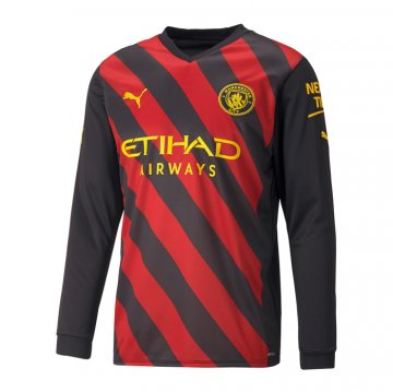Maglia Manchester City Away Manica Lunga 22-23 Maglia Manchester City Away Manica Lunga 22-23