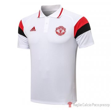 Maglia Polo Manchester United 21-22 Bianco E Rosso