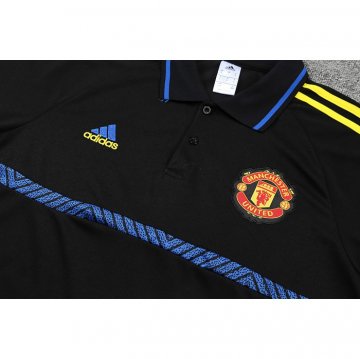 Maglia Polo Manchester United 22-23 Nero E Blu