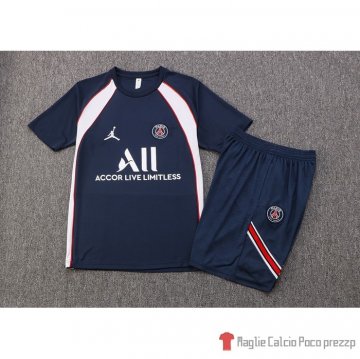 Tuta Da Track Paris Saint-germain Jordan Manica Corta 22-23 Blu - Pantalon Corto