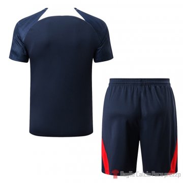 Tuta Da Track Paris Saint-germain Manica Corta 2022-2023 Blu - Pantalon Corto