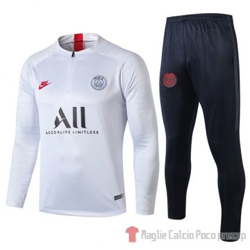 Tuta da Track Paris Saint-Germain 2019/2020 Bianco Tuta da Track Paris Saint-Germain 2019/2020 Bianco
