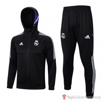 Tuta con cappuccio Real Madrid 22-23 Negro Tuta con cappuccio Real Madrid 22-23 Negro