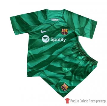 Maglia Barcellona Portiere Bambino 23-24 Verde Maglia Barcellona Portiere Bambino 23-24 Verde