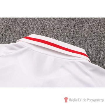 Maglia Polo Manchester United 21-22 Bianco E Rosso