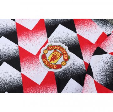 Tuta Da Track Manchester United Manica Corta 22-23 Nero E Rosso - Pantalon Corto