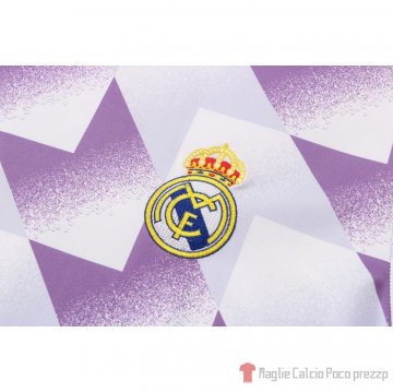 Tuta Da Track Real Madrid Manica Corta 22-23 Bianco E Purpura